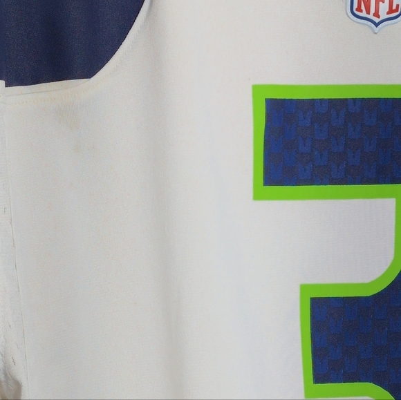 NFL Seattle Seahawks #3 Sz XXL White and Blue Jersey - Picture 3 of 7
